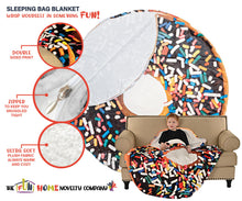 Load image into Gallery viewer, Sprinkle Donut Round Sleeping Bag Blanket 60" Diameter