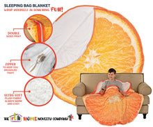 Load image into Gallery viewer, Orange Cut in Half Round Sleeping Bag Blanket 60" Diameter