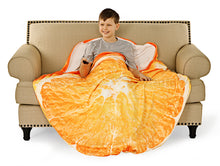 Load image into Gallery viewer, Orange Cut in Half Round Sleeping Bag Blanket 60" Diameter