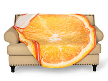 Load image into Gallery viewer, Orange Cut in Half Round Sleeping Bag Blanket 60" Diameter