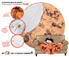 Load image into Gallery viewer, Chocolate Chip Cookie Round Sleeping Bag Blanket 60" Diameter