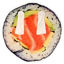 Load image into Gallery viewer, Sushi Wearable Sleeved Round Arm Blanket 68" Diameter