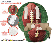 Load image into Gallery viewer, Football Wearable Sleeved Round Arm Blanket 68" Diameter