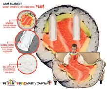 Load image into Gallery viewer, Sushi Wearable Sleeved Round Arm Blanket 68" Diameter
