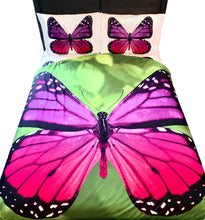 Load image into Gallery viewer, Purple Butterfly Kids Full Bed Set With Round Comforter