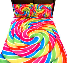 Load image into Gallery viewer, Rainbow Lollipop Kids Full Bed Set With Round Comforter