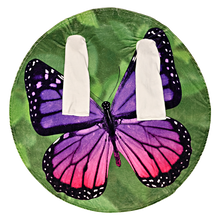Load image into Gallery viewer, Purple Butterfly Wearable Sleeved Round Arm Blanket