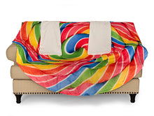 Load image into Gallery viewer, Rainbow Lollipop Wearable Sleeved Round Arm Blanket 68" Diameter