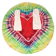 Load image into Gallery viewer, Heart Tie Dye Wearable Sleeved Round Arm Blanket 68" Diameter