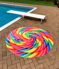 Load image into Gallery viewer, Rainbow Lollipop Traditional Round Blanket 68" Diameter