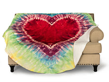 Load image into Gallery viewer, Heart Tie Dye Traditional Round Blanket 68" Diameter