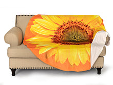 Load image into Gallery viewer, Sunflower Traditional Round Blanket 68" Diameter