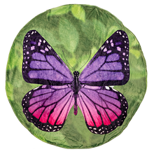 Load image into Gallery viewer, Purple Butterfly Round Sleeping Bag Blanket 60" Diameter