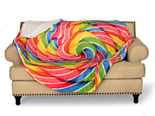 Load image into Gallery viewer, Rainbow Lollipop Round Sleeping Bag Blanket 60" Diameter