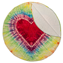 Load image into Gallery viewer, Heart Tie Dye Round Sleeping Bag Blanket