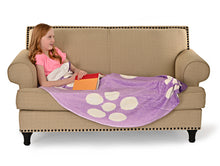 Load image into Gallery viewer, Purple White Flower Easter Egg Shaped Blanket 60" x 44"