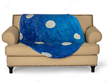 Load image into Gallery viewer, Blue Dotted Easter Egg Shaped Blanket 60" x 44"
