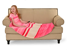 Load image into Gallery viewer, Pink Stripe Easter Egg Shaped Blanket 60" x 44"