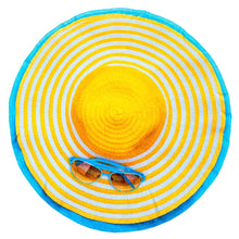 Load image into Gallery viewer, Yellow Sun Hat Traditional Round Blanket