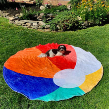 Load image into Gallery viewer, Beach Ball Traditional Round Blanket 68" Diameter