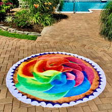 Load image into Gallery viewer, Rainbow Cupcake Traditional Round Blanket 68" Diameter