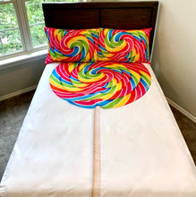 Load image into Gallery viewer, Rainbow Lollipop 5 PC Kids Full Bed Set With Round Comforter