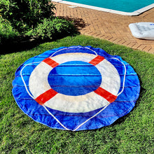 Load image into Gallery viewer, Life Preserver Traditional Round Blanket 68" Diameter