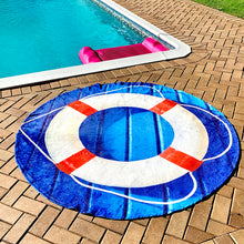 Load image into Gallery viewer, Life Preserver Traditional Round Blanket 68" Diameter