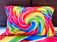 Load image into Gallery viewer, Rainbow Lollipop 5 PC Kids Full Bed Set With Round Comforter