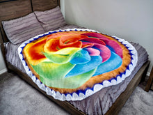 Load image into Gallery viewer, Rainbow Cupcake Traditional Round Blanket 68" Diameter