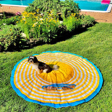 Load image into Gallery viewer, Yellow Sun Hat Traditional Round Blanket 68" Diameter