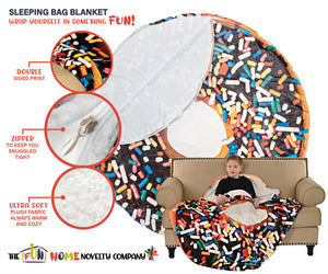 Sprinkle Donut Round Sleeping Bag Blanket 60" Diameter