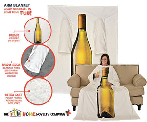 Wine Bottle Wearable Sleeved Arm Blanket