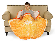 Load image into Gallery viewer, Orange Cut in Half Round Sleeping Bag Blanket 60&quot; Diameter
