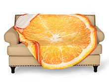 Load image into Gallery viewer, Orange Cut in Half Round Sleeping Bag Blanket 60&quot; Diameter
