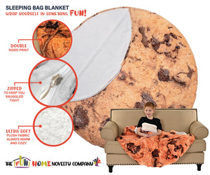 Chocolate Chip Cookie Round Sleeping Bag Blanket 60" Diameter