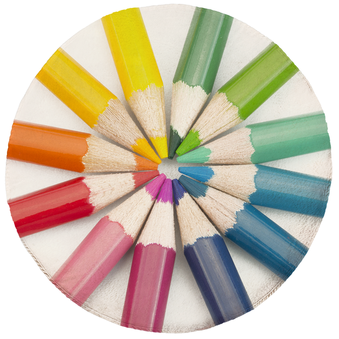 Color Pencils Round Blanket