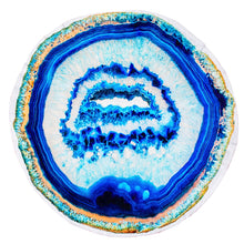 Load image into Gallery viewer, Blue Geode Traditional Round Blanket
