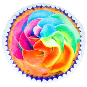Rainbow Cupcake Traditional Round Blanket