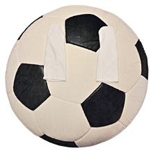 Load image into Gallery viewer, Soccer Ball Wearable Sleeved Round Arm Blanket 68&quot; Diameter
