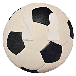 Soccer Ball Wearable Sleeved Round Arm Blanket 68" Diameter