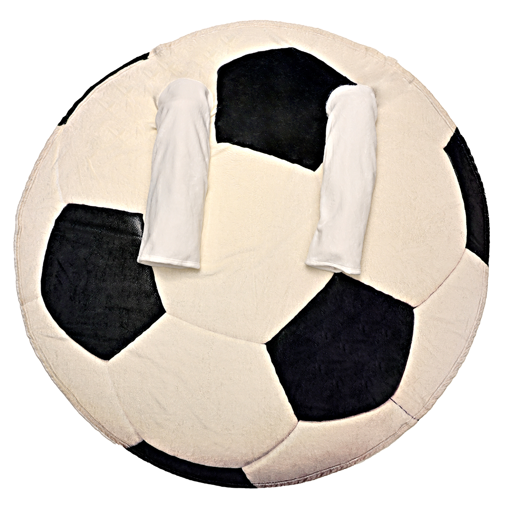 Soccer Ball Wearable Sleeved Round Arm Blanket