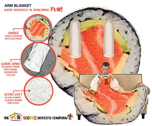 Sushi Wearable Sleeved Round Arm Blanket 68" Diameter