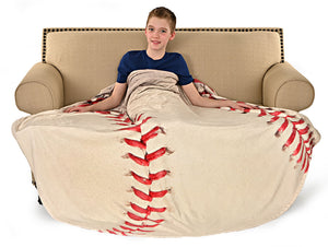 Baseball Traditional Round Blanket 68" Diameter