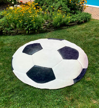 Load image into Gallery viewer, Soccer Ball Traditional Round Blanket 68&quot; Diameter
