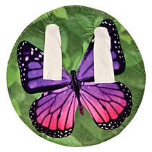 Load image into Gallery viewer, Purple Butterfly Wearable Sleeved Round Arm Blanket
