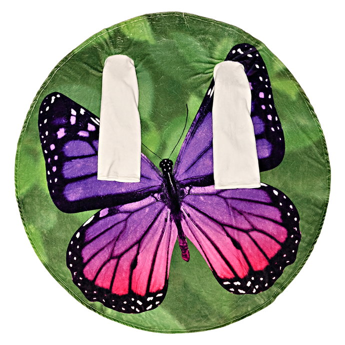 Purple Butterfly Wearable Sleeved Round Arm Blanket