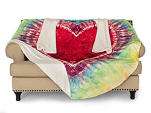 Load image into Gallery viewer, Heart Tie Dye Wearable Sleeved Round Arm Blanket 68&quot; Diameter
