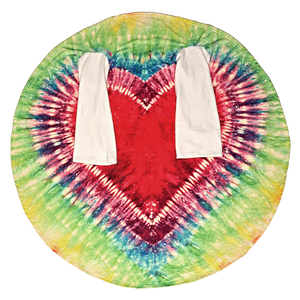 Heart Tie Dye Wearable Sleeved Round Arm Blanket 68" Diameter