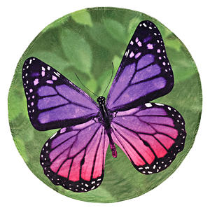 Purple Butterfly Traditional Round Blanket 